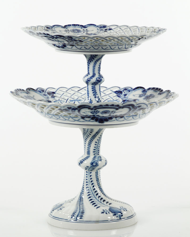 Appraisal: - Meissen Two-Tiered Sweet Meat Compote Meissen blue onion pattern