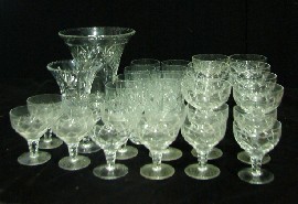 Appraisal: A quantity of crystal glasses comprising nine Webb tumblers eight