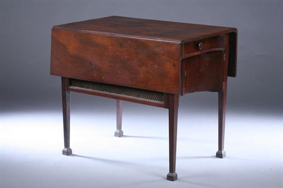 Appraisal: REGENCY MAHOGANY PEMBROKE TABLE th century with screen-backed wire mesh