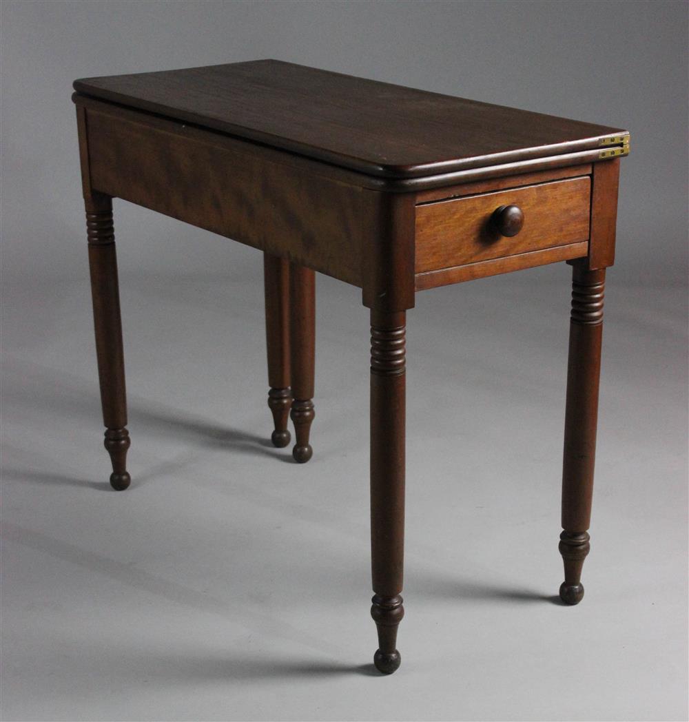 Appraisal: SOUTHERN SHERATON PINE AND CHERRYWOOD CARD TABLE the hinged top