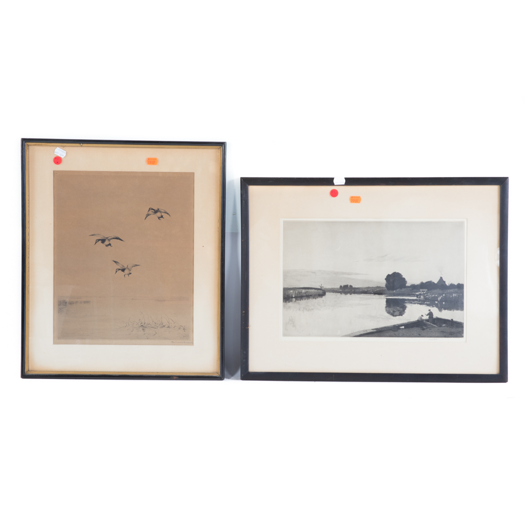 Appraisal: Two framed etchings