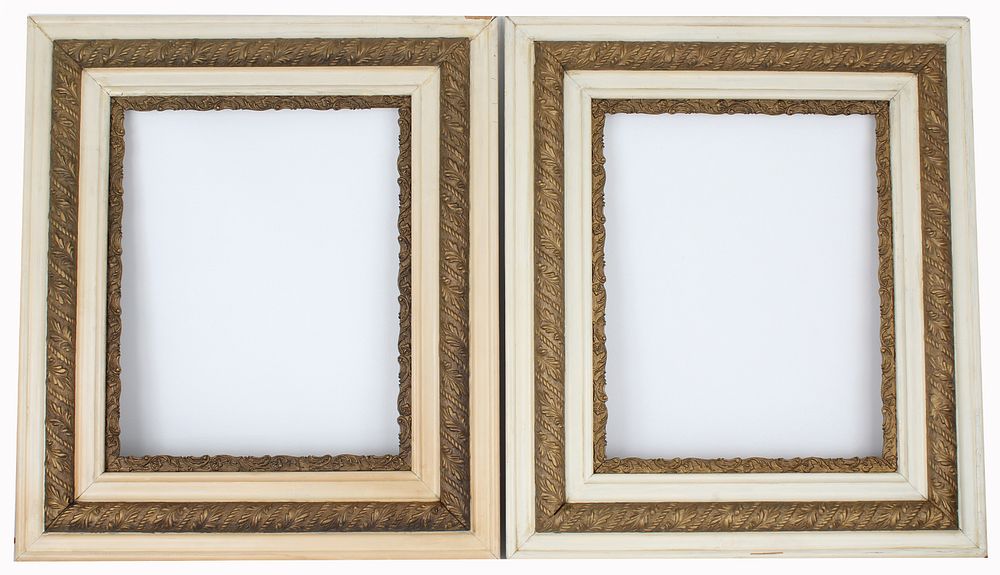 Appraisal: th C Carved Painted Giltwood Frames Rabbet Sizes x in