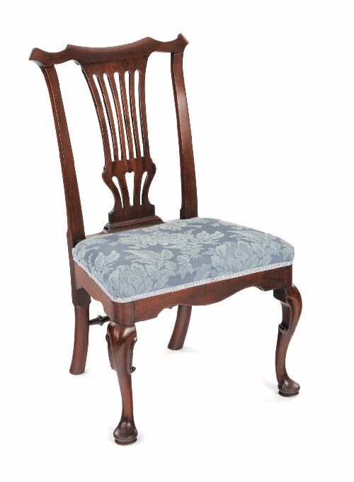 Appraisal: An early George III mahogany side chair the yoked toprail