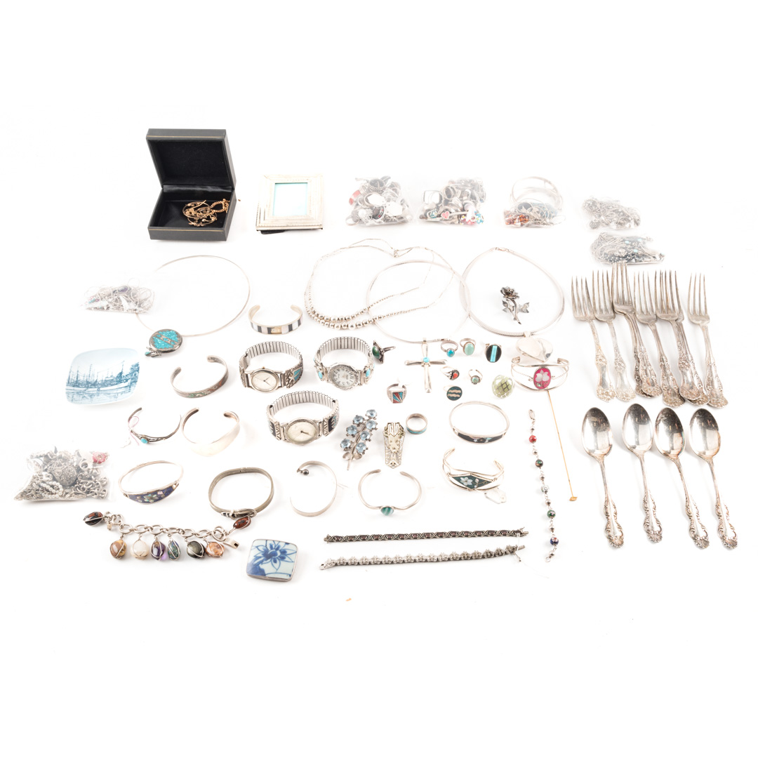 Appraisal: Assortment of costume jewelry some silver