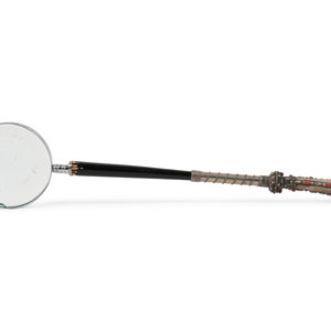 Appraisal: A Victorian Silver Parasol Handle Fitted as a Magnifying Glass