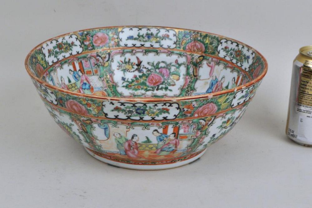 Appraisal: Chinese Rose Medallion Porcelain Bowl with typical decoration of birds