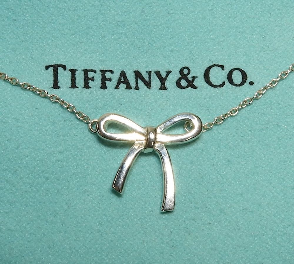 Appraisal: Tiffany Co Sterling Lady's Bow Necklace Tiffany Co United States