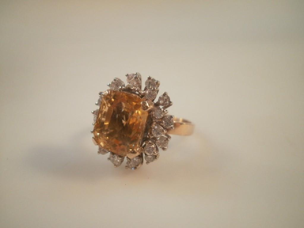 Appraisal: A diamond and citrine set ring total diamond weight approx