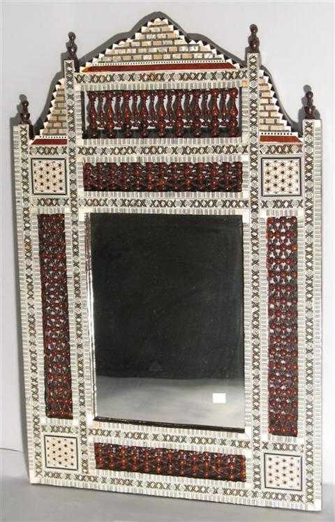 Appraisal: MOROCCAN STYLE INLAID DECORATIVE MIRROR h w in