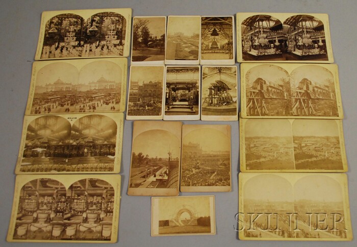 Appraisal: Group of Centennial Photographic Co International Exhibition Stereoviews and Carte-de-visites