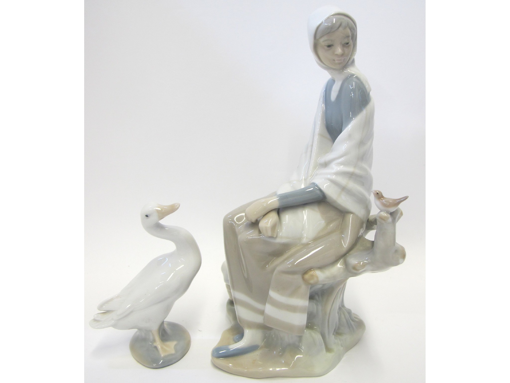 Appraisal: Two Lladro figures one of a seated woman the other