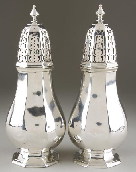 Appraisal: Pair of Sterling Muffineers in the Georgian style early th