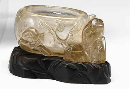 Appraisal: Chinese 'golden hair' rock crystal brushwash late qing dynasty Of