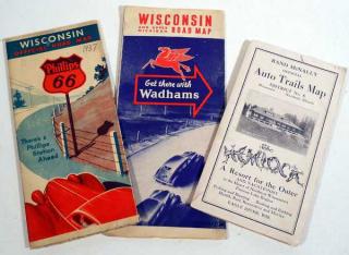 Appraisal: pc Wisconsin VINTAGE AUTO MAPS Details This lot consists of