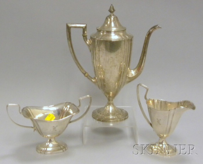 Appraisal: Webster Co Sterling Three-Piece Classical Revival Demitasse Set