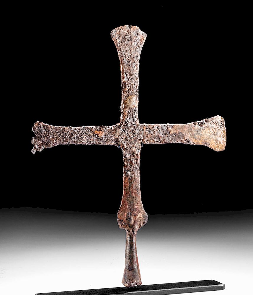 Appraisal: Early Byzantine Iron Cross Finial Ancient Near East Holy Land