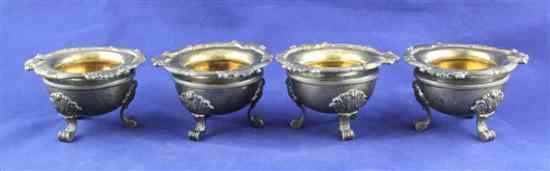 Appraisal: A good set of four George III silver salts by