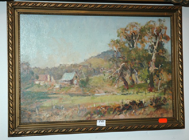 Appraisal: VICTOR ZELMAN FARM HOUSE OIL ON CANVAS X CM