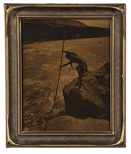 Appraisal: Edward S Curtis Orotone Wishhram Fisherman signed Curtis l r