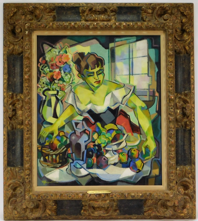 Appraisal: LOUIS ANDRE MARGANTIN CUBIST PAINTING OF A WOMAN France -