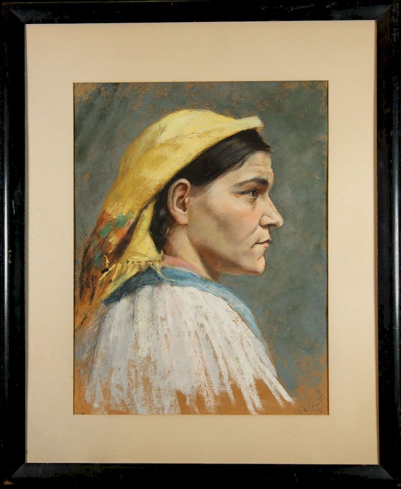 Appraisal: Bryant ' Signed Pastel Portrait of a Woman Bryant '