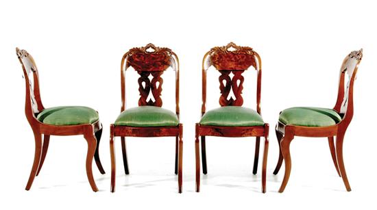 Appraisal: Four Classical carved mahogany side chairs possibly Thomas Day mid