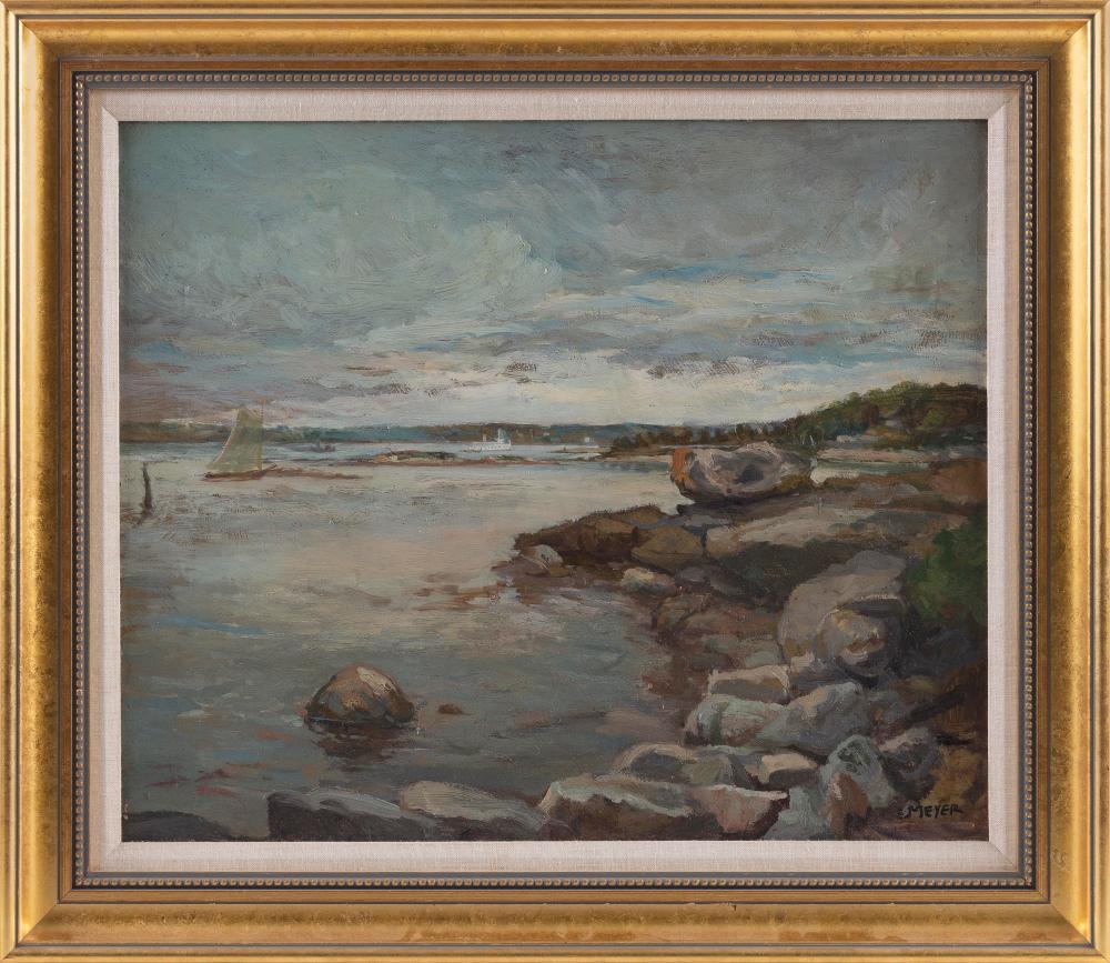 Appraisal: ERNEST FREDERICK MEYER NEW YORK CONNECTICUT - COVE LANDING OIL