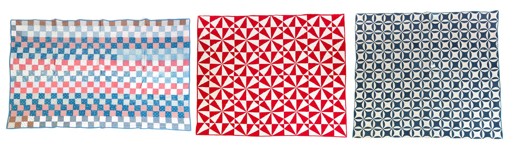 Appraisal: TWO PIECED QUILTS AND A TOP American late th-early th