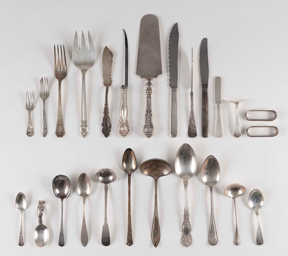 Appraisal: APPROX THIRTY-NINE PIECES OF STERLING AND COIN SILVER FLATWARE APPROX