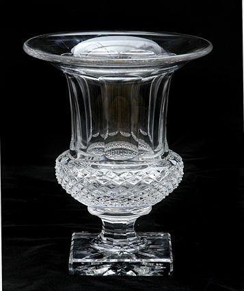 Appraisal: ST LOUIS CUT-GLASS CAMPANI-FORM URN The -sided bowl with everted