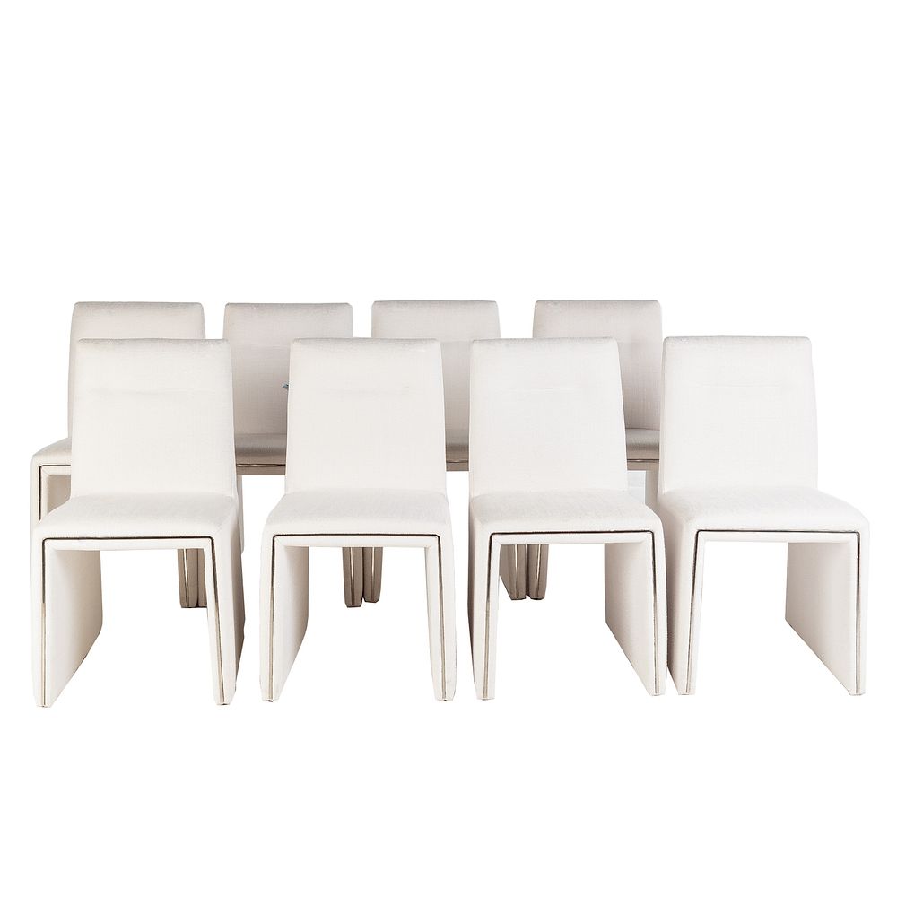 Appraisal: Eight CB Contemporary Dining Chairs With Chrome accents in H