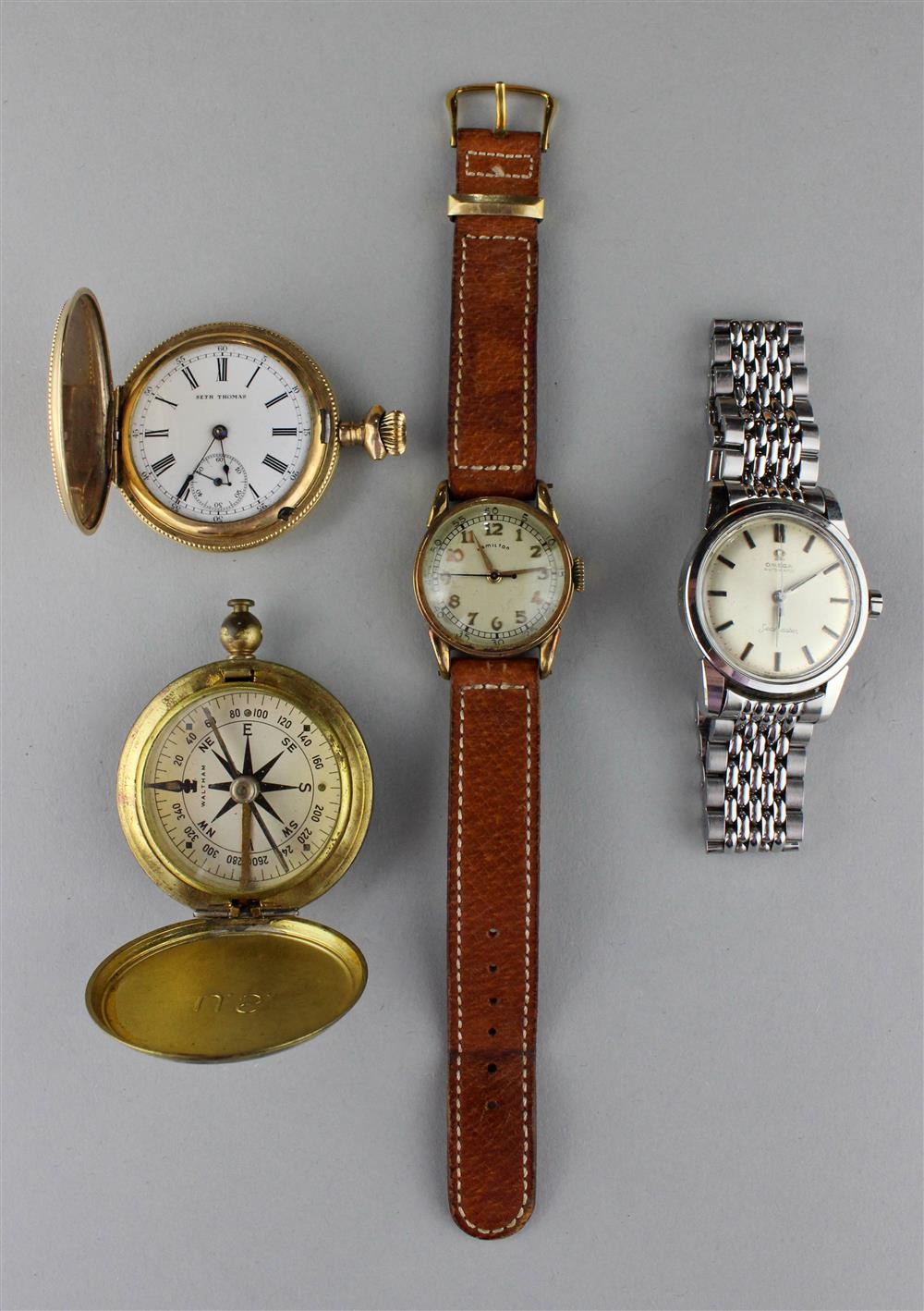 Appraisal: OMEGA AUTOMATIC SEAMASTER HAMILTON WRISTWATCH SETH THOMAS POCKET WATCH WALTHAM