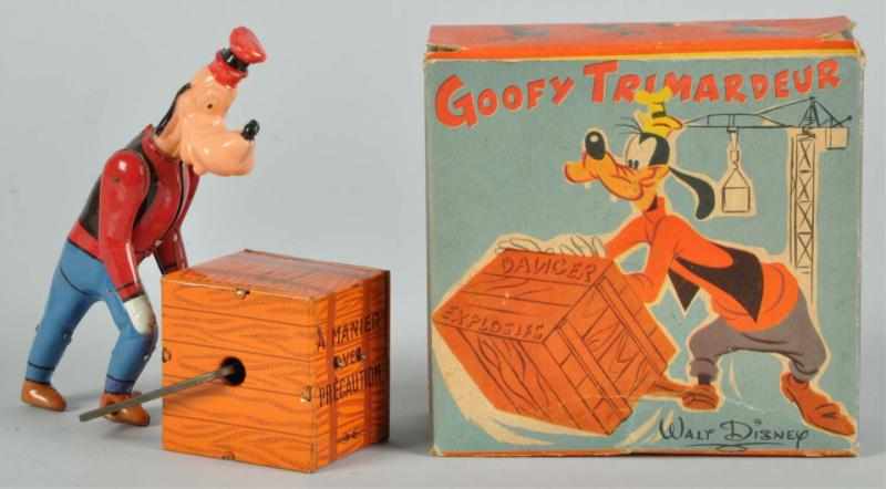 Appraisal: Walt Disney Goofy Wind-Up Toy Description French Working Tin body