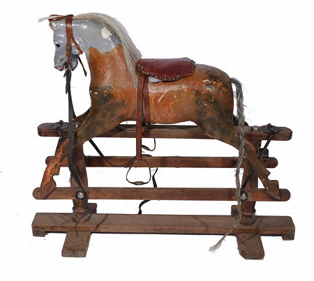 Appraisal: AN OLD CHILD'S ROCKING HORSE for restoration approximately cm long