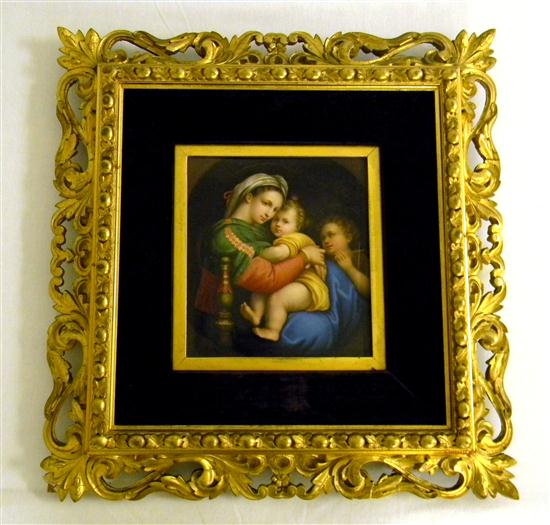 Appraisal: KPM porcelain plaque after Raphael Madonna della Sedia plaque ''