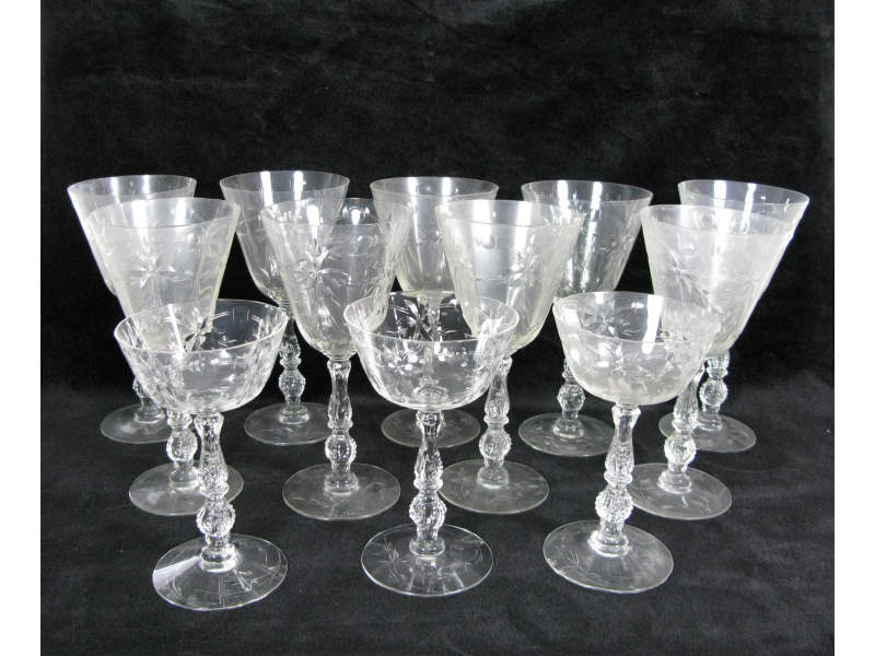 Appraisal: Group of Victorian Stemware blown and molded crystal including nine