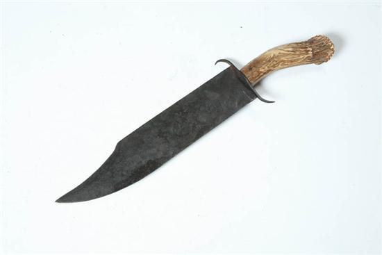 Appraisal: LARGE BOWIE KNIFE American or European th century Large hand