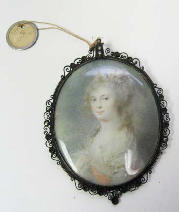 Appraisal: A Portrait Miniature of a Lady probably on ivory she