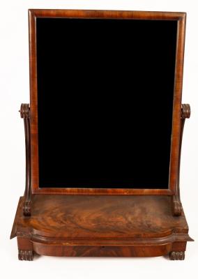 Appraisal: A William IV mahogany framed dressing table mirror on scroll