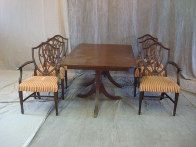 Appraisal: Mahogany Piece Dining Set Table leaves chairs china cabinet and