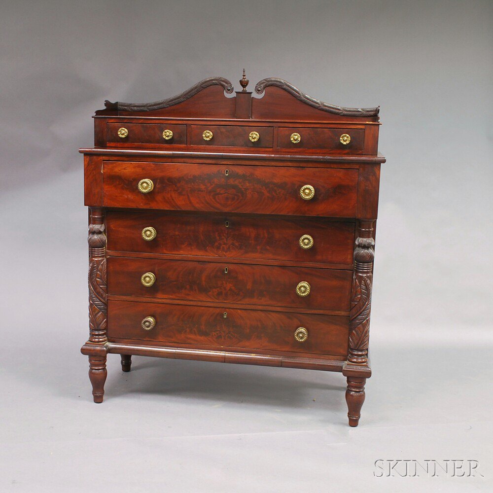 Appraisal: Classical Mahogany Chest of Drawers America early th century the