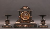 Appraisal: Three Piece Garniture Clock Set Three piece garniture clock set