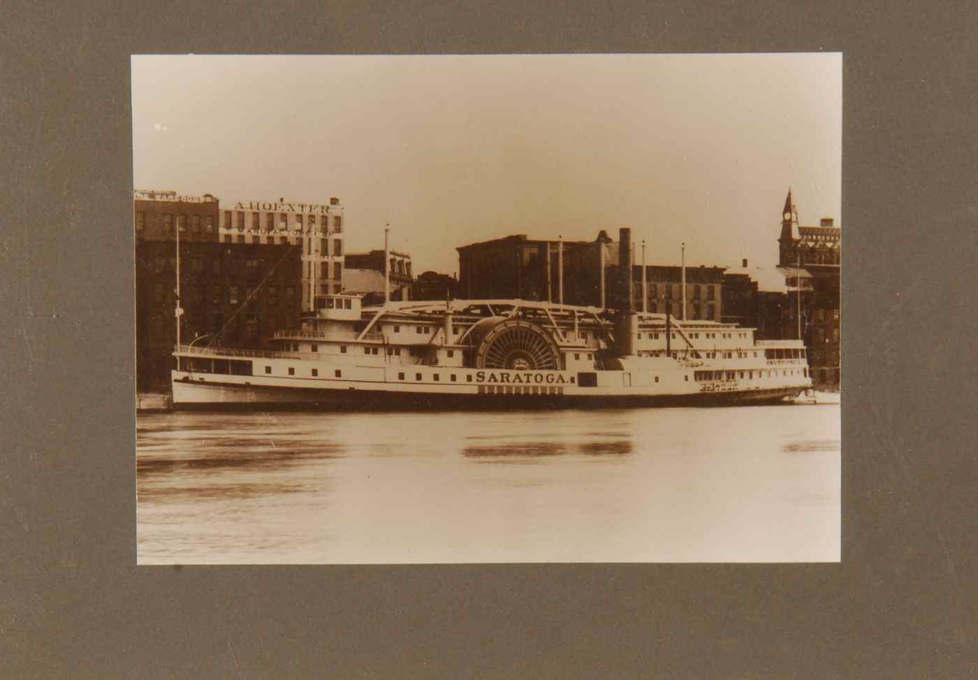 Appraisal: RARE PHOTOGRAPH OF THE HUDSON RIVER STEAMBOAT SARATOGA th CenturyPossibly