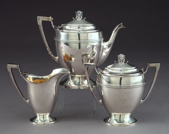 Appraisal: Good Gorham Silverplate Three-Piece Coffee Service in the neoclassical style