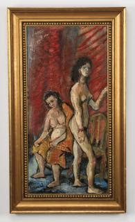 Appraisal: th c American O b of two nudes signed th