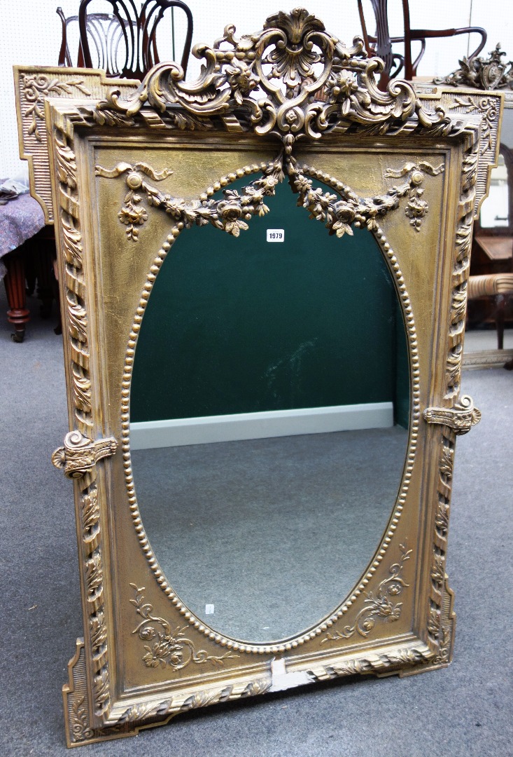 Appraisal: An th century style gilt framed wall mirror with opposing