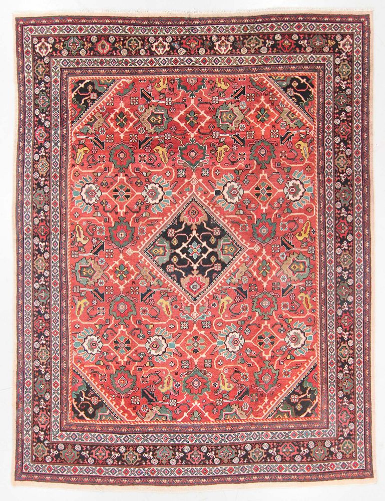 Appraisal: Semi-Antique Mahal Rug Persia ' '' x ' '' Semi-Antique