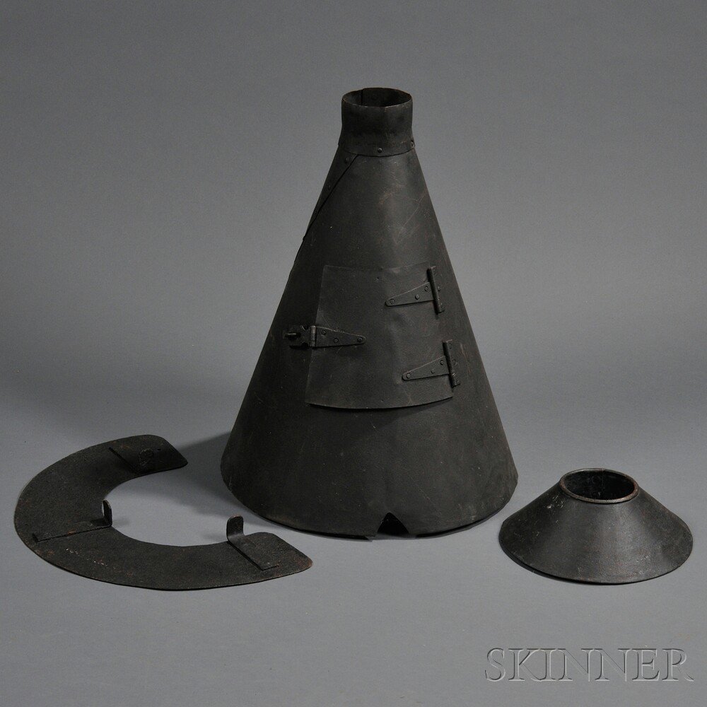 Appraisal: Sibley Stove and Accessories c s- s black sheet iron