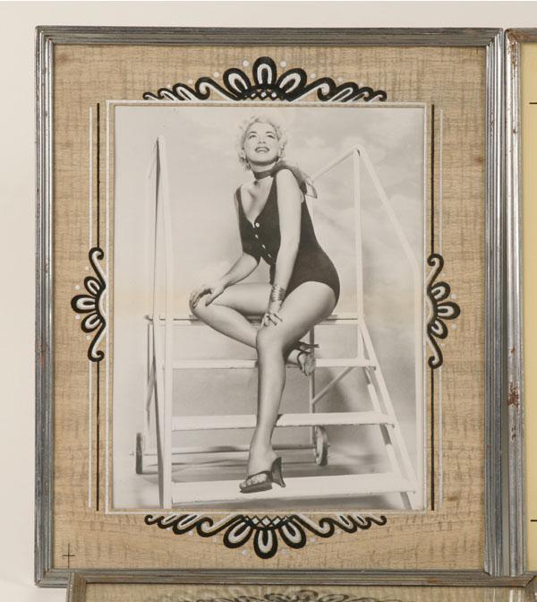 Appraisal: Eight Art Deco frames including Hollywood leading ladies studio photos