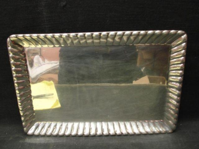 Appraisal: STERLING Tray with Fluted Edges Approx troy oz Good weight